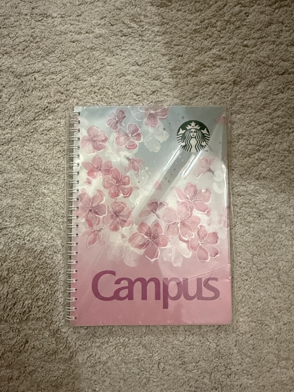 Starbucks Pink Floral Campus Spiral Notebook